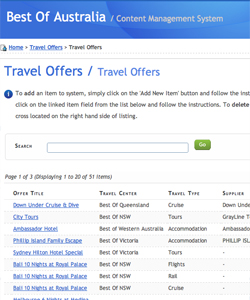 Best Of Australia - Content Management Travel